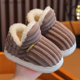 Slipper Baby Winter warm cotton slippers for adults and children Toe Wrap Cotton Slippers Thick Soft Sole Slides Men Women Non-slip ShoeL231114