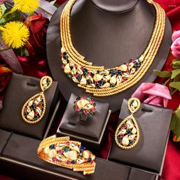 Necklace Earrings Set Soramoore Fashion Gorgeous Luxury Bangle Ring Jewellery For Bridal Wedding Accessories High Quality