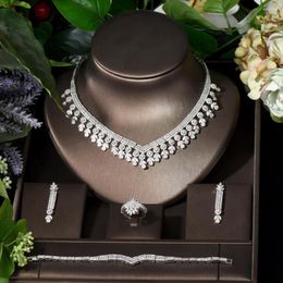 Necklace Earrings Set Fashion Classic Cubic Zirconia 4pcs And Earring Sets Sale High Quality Jewellery For Women Wedding Party S-031