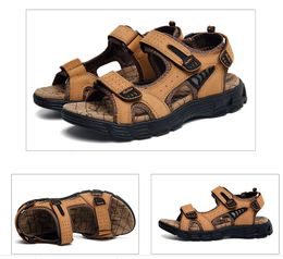 Men sandals Casual Beach Outdoor Water Shoes Breathable Trekking Fashion Hiking Climbing Genuine Leather Sandals 38-46