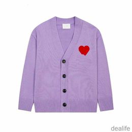 Amis Unisex Designer Am i Paris Sweater Amiparis Cardigan Sweat France Fashion Knit Jumper Love A-line Small Red Heart Coeur Sweatshirt S-xl 36hx