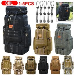 Outdoor Bags 80L Military Men Travel Backpack Army Tactical Multifunctional Rucksacks Wear resistant Double Storage for Cycling 231114