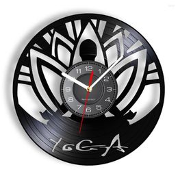 Wall Clocks Mandala Yoga Self-knowledge Practise Record Clock Meditate Zen Lotus Buddha Spirit Art Music Watch