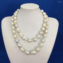 Chains NATURE FRESHWATER NECKLACE Baroque PEARL NECKLACE-big Pearls 22 Inch And 18