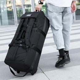 Backpack Unisex Universal Travel Bag With Wheel Foldable Luggage Travelling Handbag Large Capacity Waterproof Storage