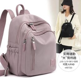 Backpack Women Girls Campus Shoulder Bag Rucksack Wear Resistant Nylon Female School Travel Daypack Mochila Solid Color