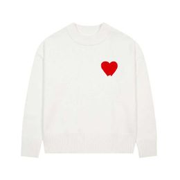 Amis Paris Sweater Erkek Kadın Tasarımcı Örme Gömlek Yüksek Sokak Yuvarlak Desen Yuvarlak Boyun Örgü Erkek Erkekler ME Jumper Amis 422