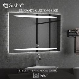 Mirrors Custom Made Wall-mounted Smart Mirror LED Bluetooth Bathroom Backlit Anti-fog Bath Makeup 2G8035