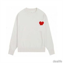 Amis Am i Paris Fashion Winter Warm Kintted Jumper Designers Amisweater Sweater Embroidered Coeur Heart Love Jacquard Round Neck Sweatshirts Bright Colour 1iqg