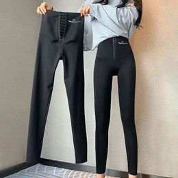 Women's Leggings High Waist Corset Women Casual Skinny Pantalones Gym Sport Stretch Capris Slim Ankle Length Sweatpants Z93