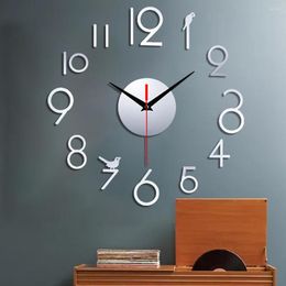 Wall Clocks 3D Numbers Clock DIY Decoration For Home Indoor