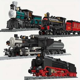 Blocks Creative Steam Train Railway Series Building Blocks Model Children's Diy City Building Block Toys For Perfect Christmas GiftL231114