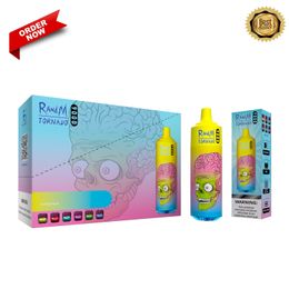 Order Now Original Fumot RandM tornado 9000 9K puffs disposable vape Electronic cigarette mesh coil 53 Colours available