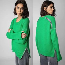 Designer di donne con cappuccio Zadig Voltaire Jacquard Cashmere maglione con cappuccio maglione maglione maglione maglione jacquard Fabric 560