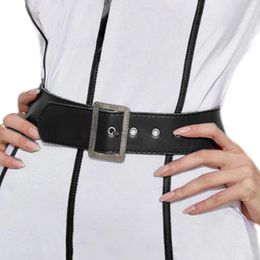 Belts Christmas Wide Belt Adults Black Faux Leathers Novelty Accessory Men Women Cosplay Costume Accessories