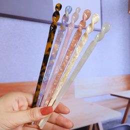 Hair Sticks Women Acetate Hair Clip Elegant Colourful Marbling Long 17.5cm Hair Sticks Girls Hair Accessories