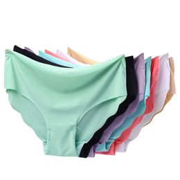 Women's Panties Women's Panties Underwear Set Sexy Sensual Lingerie Seamless Briefs Solid Panties Ice Silk Underpants Thong Intimates Clothes 230414