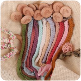 Baby Teethers Toys Baby Pacifier Clip Chian Holder Beech Wooden Clips Teether Toy for Chew Rattles Mobiles born Nursing Accssories 230413