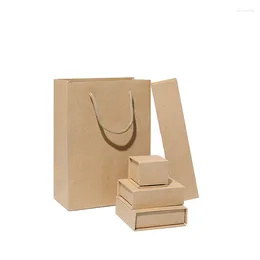 Jewellery Pouches Display 24Pcs Magnetic Gifts Boxes For Ring Brooch Necklace Paper Package Container Light Brown Fashion Packaging Holder