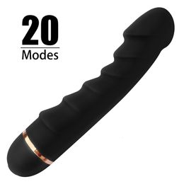 Vibrators 20 Modes Vibrator Soft Silicone Dildo Realistic Penis Strong Motor Gspot Clitoral Stimulator Female Masturbator Adult Sex Toys 231113