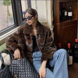 Women's Down Parkas ew mink fur coat for 100% real mink fur coat warm and stylish in winter 231113