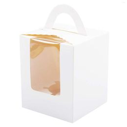 Baking Tools (5 In A Dozen)50 PCS Single Cupcake Boxes White Individual Carrier Holders With Window