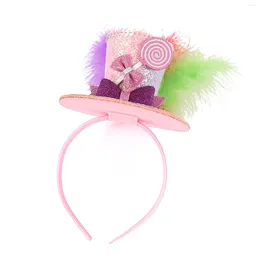 Hair Accessories Fascinators Mini Top Hat Headband Feather Sparkling Sequin Bowknot Hoop Hairloop Halloween Cosplay Costume