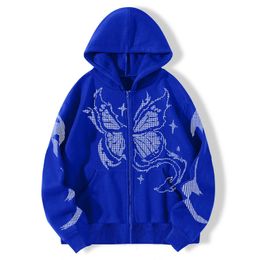 Men's Hoodies Sweatshirts Y2K zipper sweatshirt casual loose sweatshirt men cardigan jacket harajuku men clothing hoodies zip up hoodie 231113