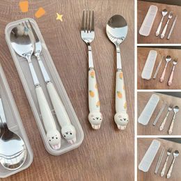 Dinnerware Sets Storage Box Stainless Steel Chopsticks Fork Spoon Portable Cutlery Set Camping Travel Tableware