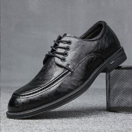 Men Genuine Cow Leather Wedding Business Shoes Mens Casual Flats Shoes Luxury Oxford Shoes for Men's Platform Shoes D2H24