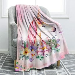 Blankets Unicorn Blanket Gifts for Girls Mom Print Bedroom Sofa Birthday Christmas Mothers' Day Soft Cozy Lightweight Plush Throw Blanket 231113