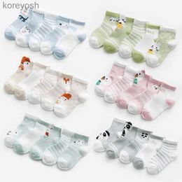 Kids Socks ladka 5Pairs/pack Baby Boy Girls Newborn Cotton Girl Summer Mesh Thin Toddler Cartoon Infant for Girls 0-24ML231114