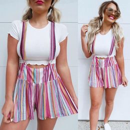 Women's Jumpsuits & Rompers Womens Shorts Overalls Pocket Suspender Trousers Casual Jumpsuit Summer Colourful Clothing Sleeveless Soft Clothe
