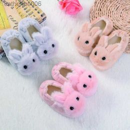Slipper Fashion Toddler Girl Slippers for Home Gear Baby Items Loafers Plush Warm Cartoon Bunny Children Little Kid House Footwear GiftsL231114