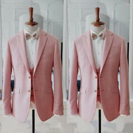 Men's Suits Men Pink Tailor-Made Tuxedo 2 Pieces Blazer Wedding Party Groom Groomsman Prom Formal Costume Homme