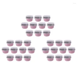 Baking Tools (5 In A Dozen)300Pcs 5Oz 125Ml Disposable Cake Cups Muffin Liners With Lids Aluminium Foil Cupcake Cups-Pink