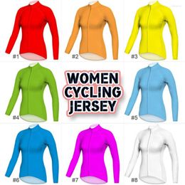 Racing Jackets Woman Long Sleeve Road Jersey Bike Jacket Motocross Top MTB Shirt Cycling Wear Breathable Coat Sportswear Tights Solid