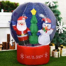 Christmas Decorations Christmas Inflatable Decoration Santa Claus Snowman Air Balloon LED Lighted Snowing Inflatable Toy Year Xmas Party Decor 231114