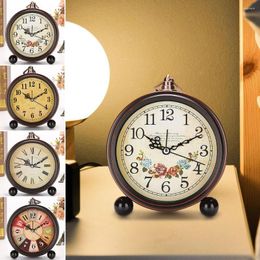 Table Clocks Retro Quartz Non-Ticking Home Decor Silent Bedside Alarm Clock Number Bedroom