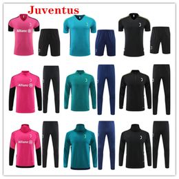 2022 2023 POGBA tracksuit soccer jerseys 22 23 VLAHOVIC CHIESA DI MARIA Survetement JuventusES men and kids long sleeve Football jacket training suit Uniforms