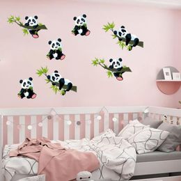 Wall Stickers Sticker Decorative Cartoon Cute Bamboo Panda Mural Decal DIY Home Decor For Living Room Kids Decoration