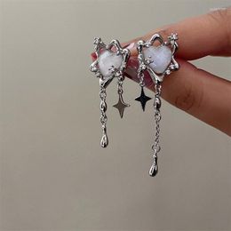 Dangle Earrings JWER Elegent Love Tassel Star Women Design Senior Sense Of Fashion Personality Moonstone Earring Party Jewelry Gifts