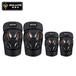 Elbow Knee Pads SULAITE Protective Outdoor Sports Motocross Racing Riding Gear Guard Motorcycle Double Straps Adjustable 231113