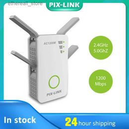 Routers PIXLINK 1200Mbps Router WiFi Network Extender Wifi Repeater Signal Booster Wireless Dual Band 2.4/5GHz Plug Support WISP Mode Q231114