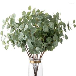 Decorative Flowers Artificial Plant Eucalyptus Silk Green Leaves Home Decoration Christmas Outdoor Wedding Party Fake Arrangement Decor