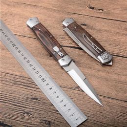 Newest Handle Bill Cold Knives With EDC Tactical Folding Knife 8Cr13 Satin Blade DeShivs 17T Outdoor KOBUN Wood Horizontal Pocket Nylon Tflh