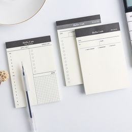 Korean Stationery custom checklist notepad: Creative Daily Schedule Memo Pad with To Do List and Time Sticky Notes for Office and School Supplies (230413)