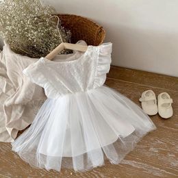 Girl Dresses White Lace Girls Summer Dress Sleeve Tulle Baby Casual Clothes Kids For Party And Wedding Princess Vestido