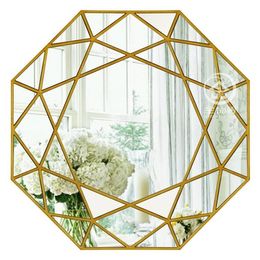 Mirrors Modern Round Mirror Glass Console Geometric Wall Decorative Mirrored Art