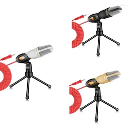 Microphones SF-666 Professional 3.5Mm Microphone Wired Home AUX Audio Stereo Desktop Tripod MIC Set For Pc Phone Karaoke